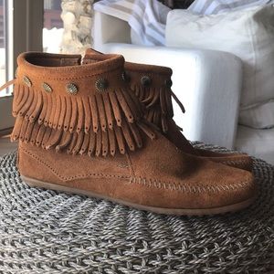 Never worn Minnetonka moccasin boots